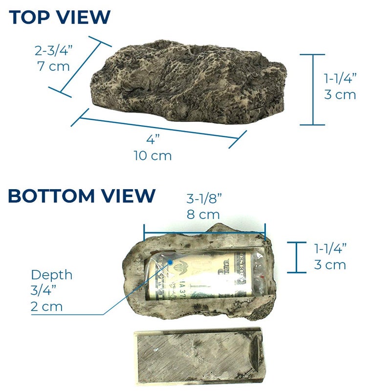 PANGAEA (Type-A (Black), 1 Pack) Fake Rock - Looks Stone - Safe for Outdoor Outdoor Secret Safe Box for Keys, Fake Stone Rock Yard House Accessories - Image 3